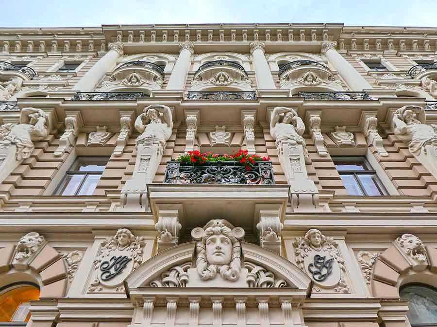 Where to See Art Nouveau in Riga, Latvia: Exploring The Art Nouveau District, Riga 6 Riga's Art Nouveau architecture, characterized by its intricate carvings of faces, lions, and ornate patterns adorning the walls of the buildings.