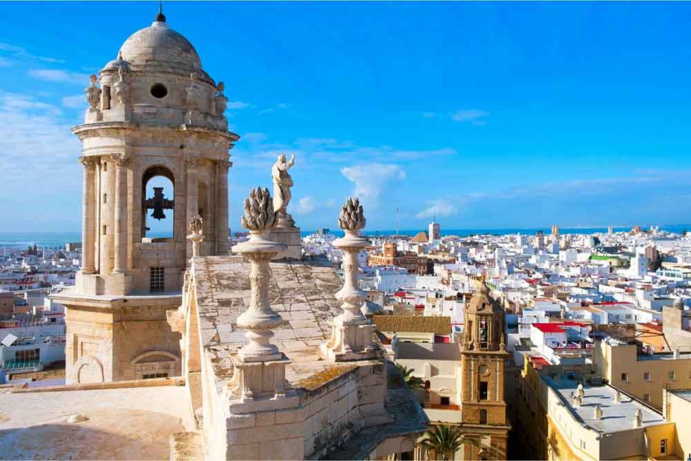 The roof of the Cathedral in Cadiz near Seville.