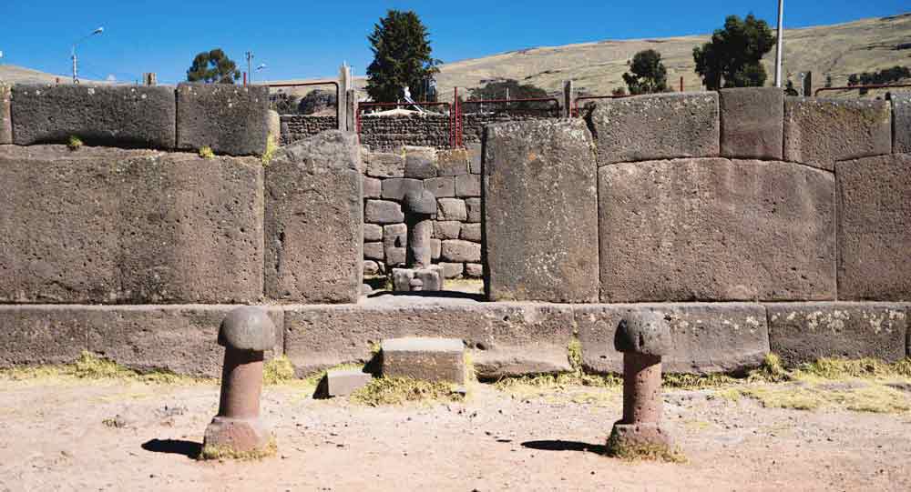 Three phallic shaped stones at Inca Uyo ruins.
