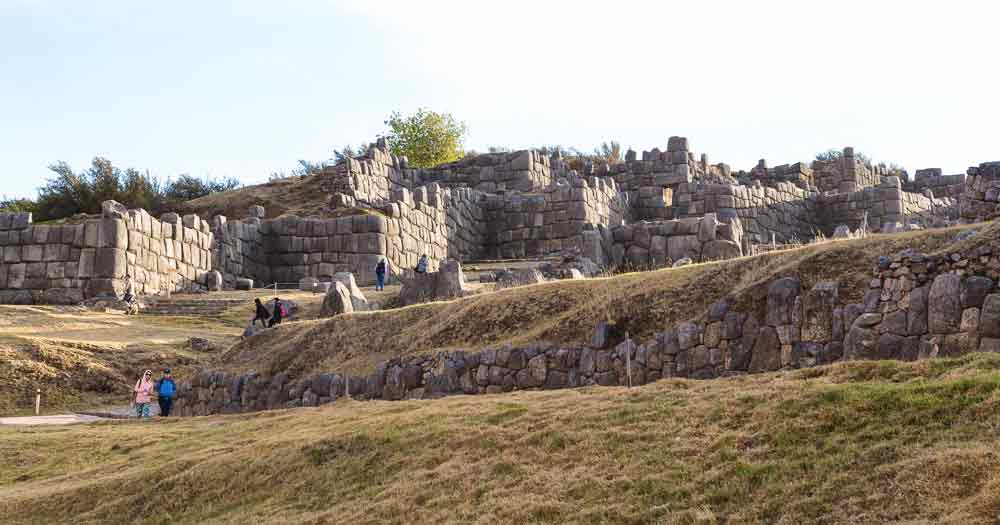Buildings at Sacsayhuaman on a hill.