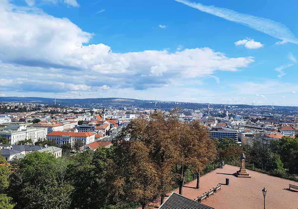 View from one of the bastions at Spilberk Castle with a view of the city below.