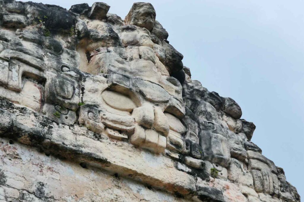 Giant faces carved on the stone 