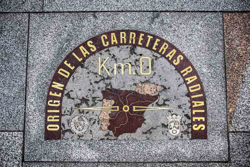 The Km 0 marker in Puerta del Sol, a popular stop for anyone looking for key things to explore in Madrid.