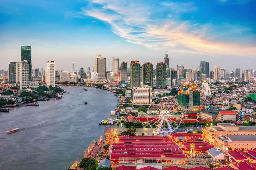 Is Bangkok Worth Visiting? 16 Great Reasons to Visit Bangkok 14 Bangkok City Skyline view showcases the sea, ferris wheel, buildings and houses