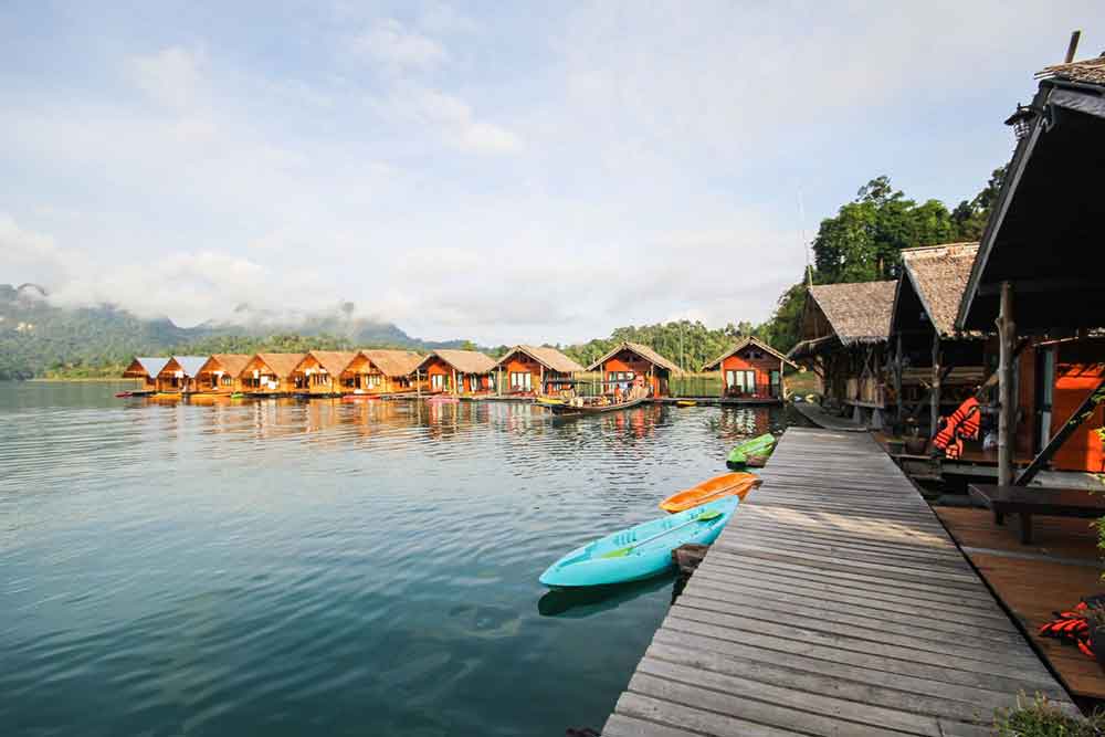 How to Spend a Month in Thailand: Best 1 Month in Thailand Itinerary 26 Floating houses/bungalow surrounded by water in National Park of Khao Sok