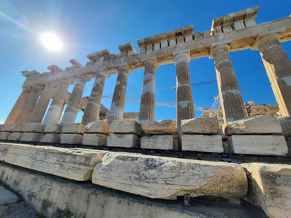 Tour the Acropolis Without the Crowds: Pristine Parthenon Early Morning Acropolis Tour, Athens 2 Tall marble columns stand at The Parthenon during the daytime