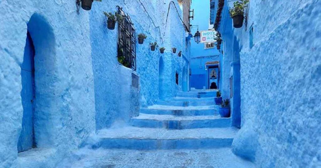 The blue city of Chefchaouen in Morocco. This is the featured image for an article about Which Is the Most Beautiful City in Morocco? 14 Beautiful Cities in Morocco to Visit