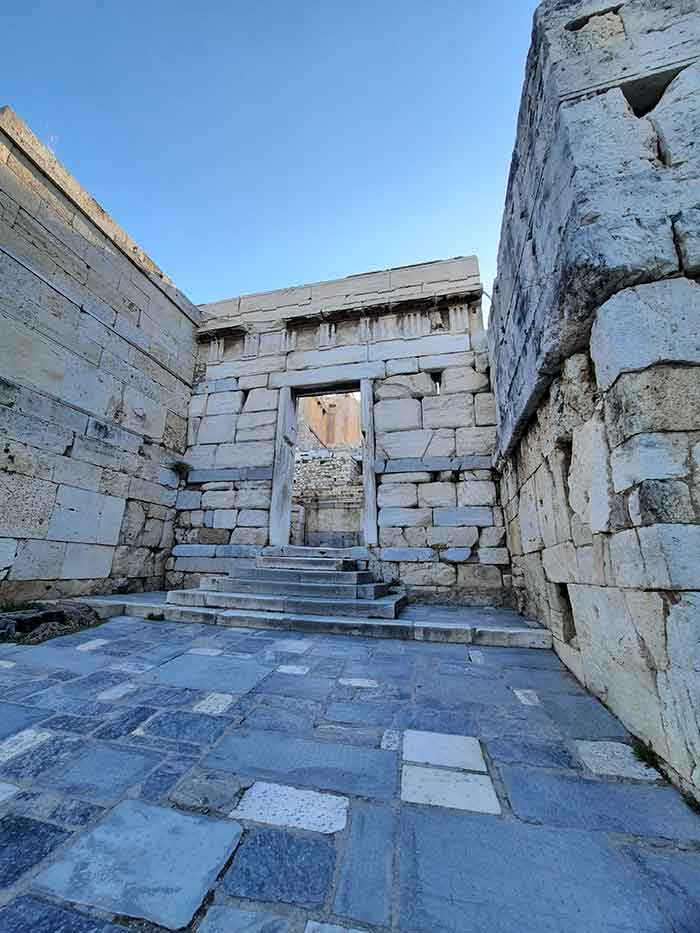 Tour the Acropolis Without the Crowds: Pristine Parthenon Early Morning Acropolis Tour, Athens 4 Cobble brick tiles and walls at the entrance to the Acropolis