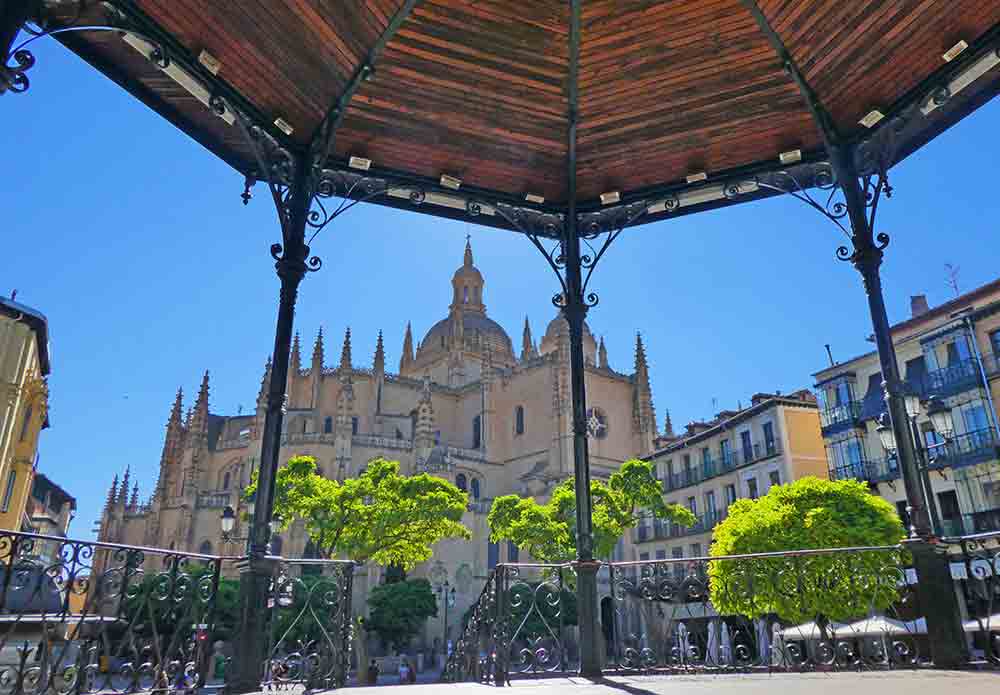 Is Segovia Worth Visiting? How to Visit Segovia From Madrid in a Day 7 Plaza Mayor with a view of the Cathedral in the background at Segovia