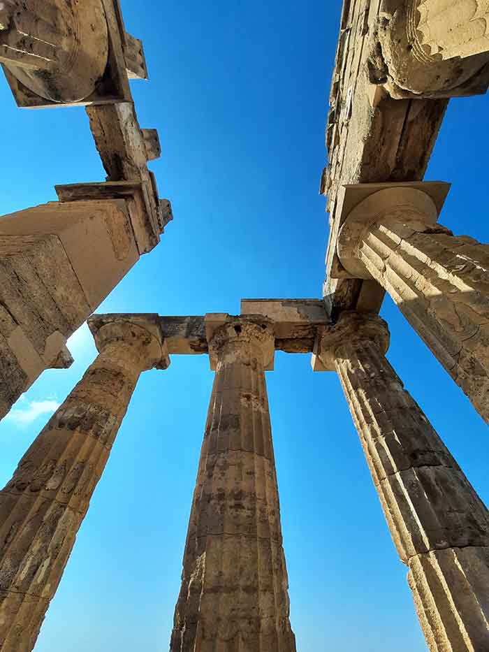 Looking up at Temple of Hera, Selinunte