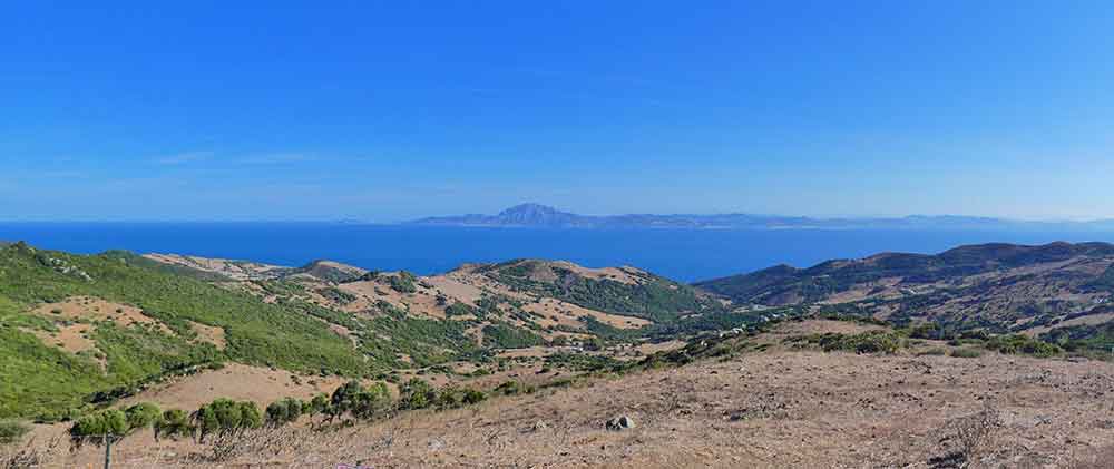 Here's a view of Africa from Spain A view of Africa inthe distance taken from Southern Spain near Gibraltar.