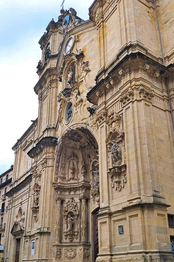 The light stone ascades of the 18th-century Baroque Basilica of Santa Maria in San Sebastian, Sapin.