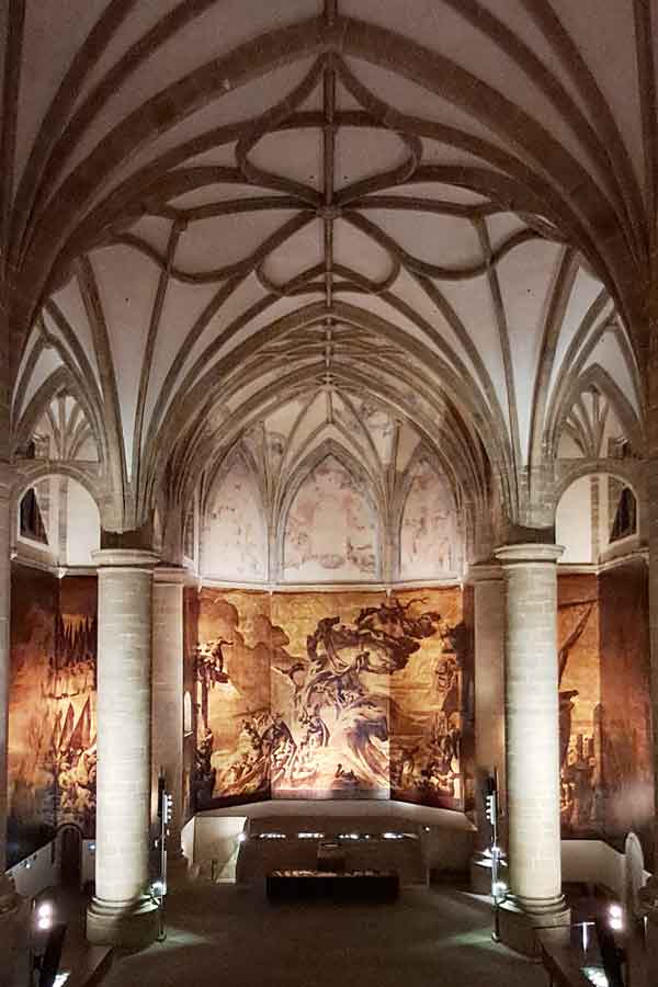 Inside San Temo museum in San Sebastian and the enormous canvases by José María Sert.