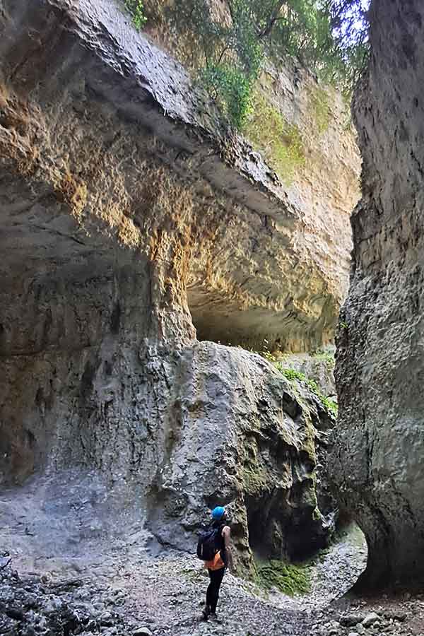 Me in the slot canyon at Sierra de Guara looking up