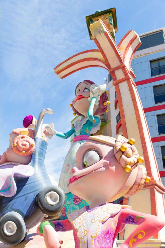 La Fallas Festival, Valencia Colourful, cartoon-like statues from Valencia’s famous Las Fallas festival.