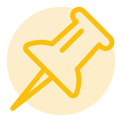 A yellow icon of a notice pin.