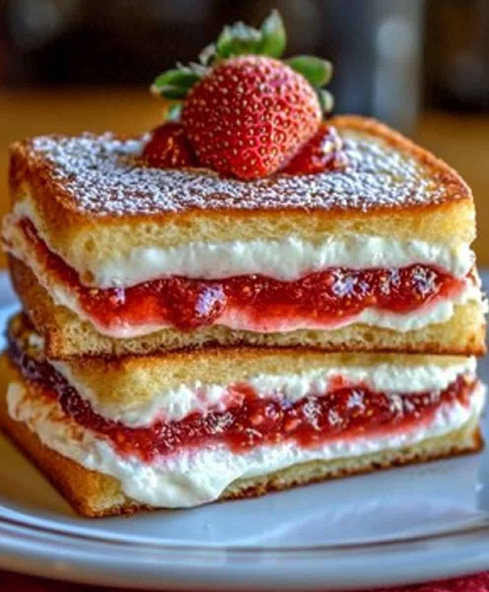Fried Strawberry Cheesecake Sandwiches