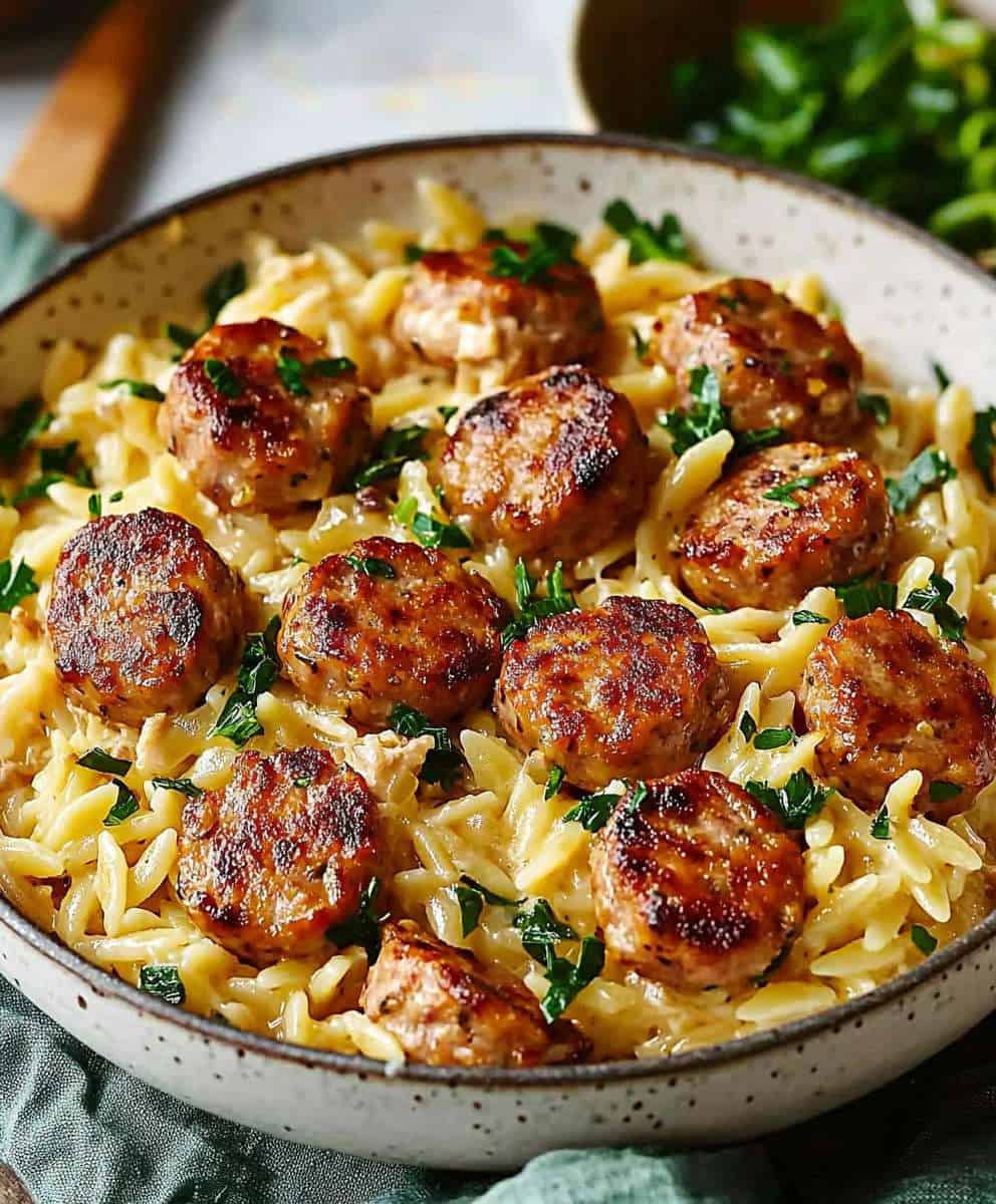 Creamy Chicken Sausage Orzo Dish