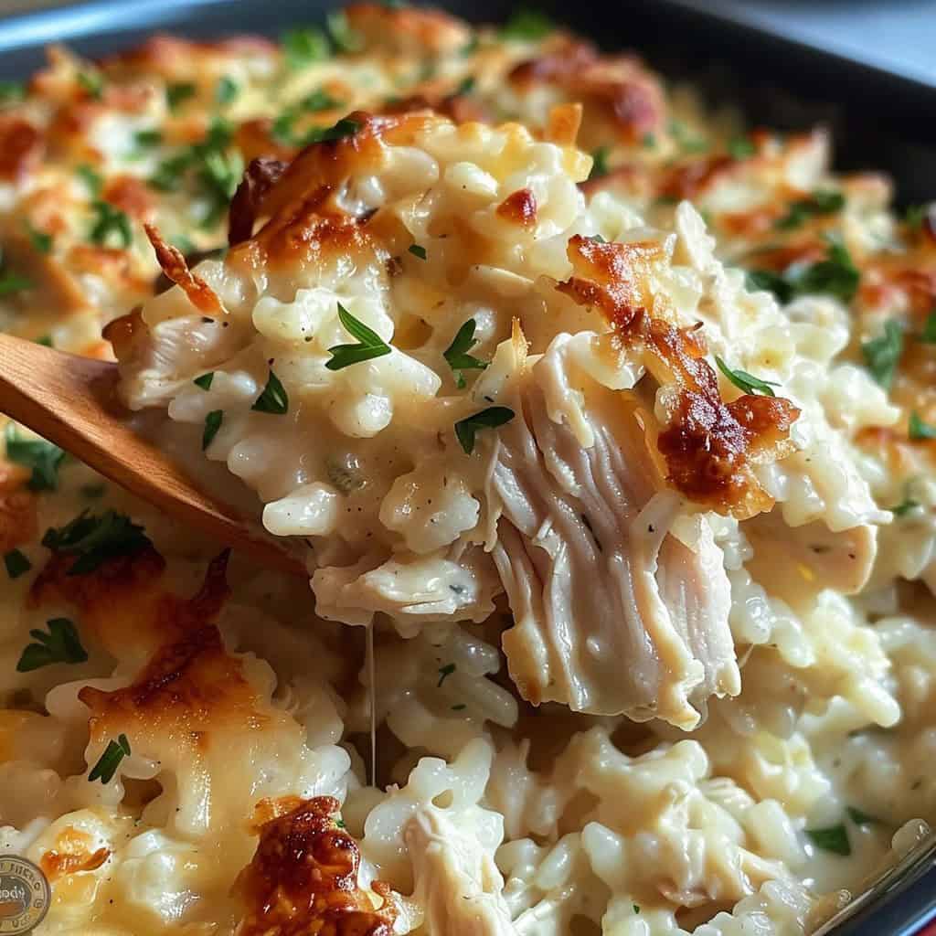 Chicken Alfredo Rice Casserole