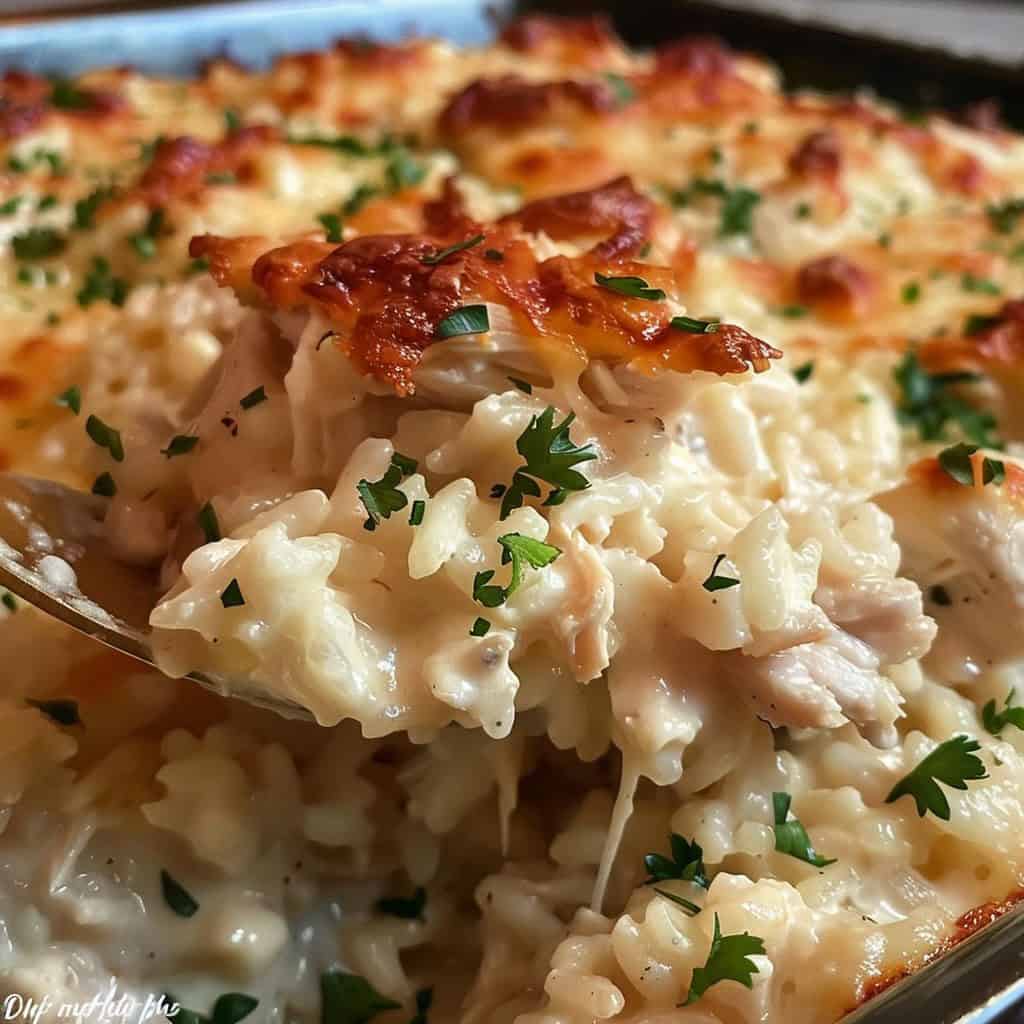 Chicken Alfredo Rice Casserole