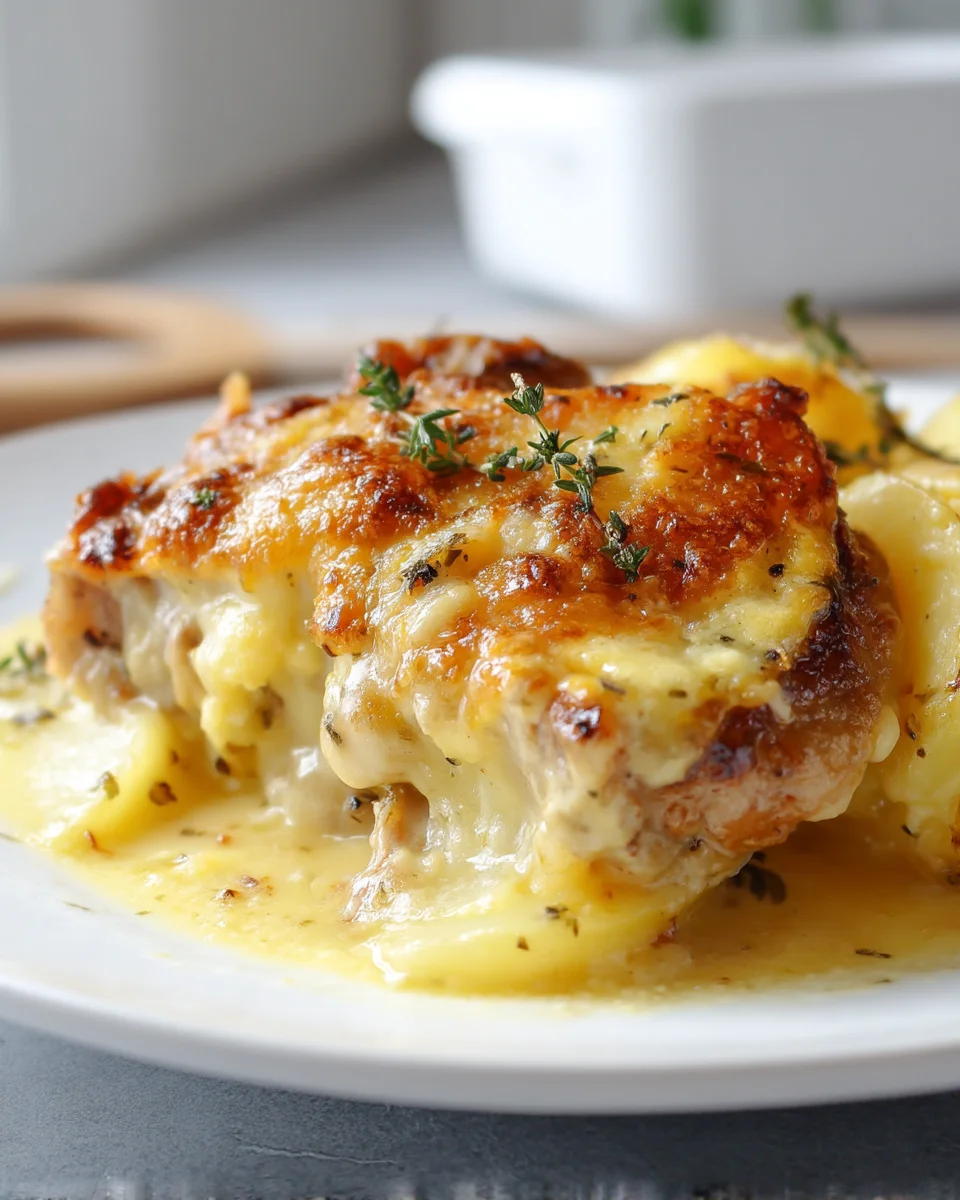 Hearty Smothered Beef Chop Scalloped Potato Casserole