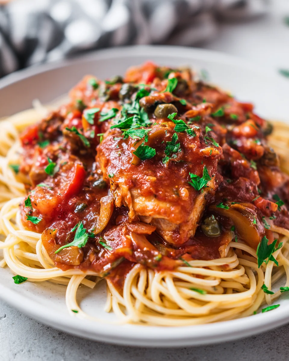 Melt-in-Your-Mouth Crockpot Chicken Cacciatore Recipe!