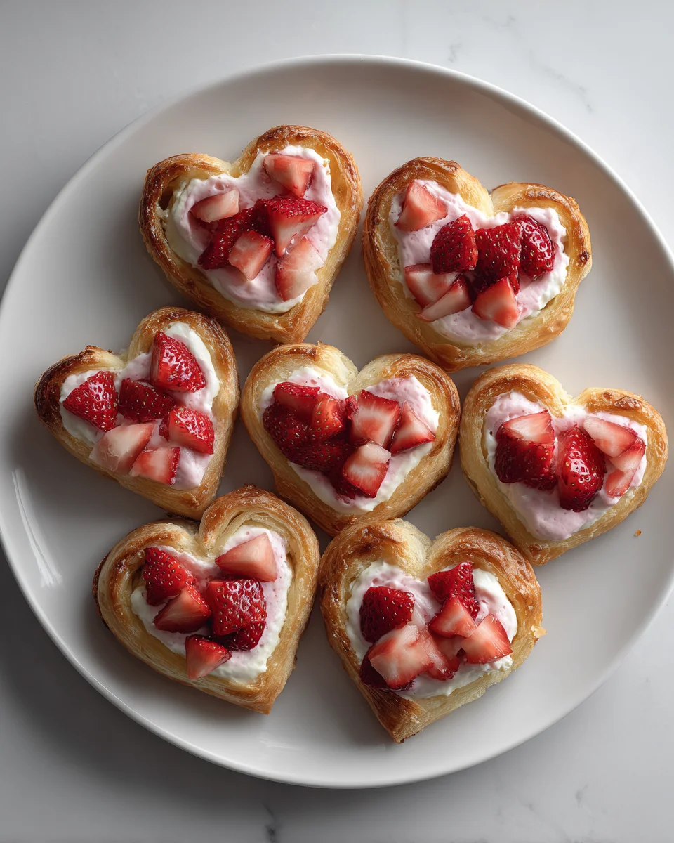 Delicious Strawberry Cream Cheese Heart Danishes Recipe