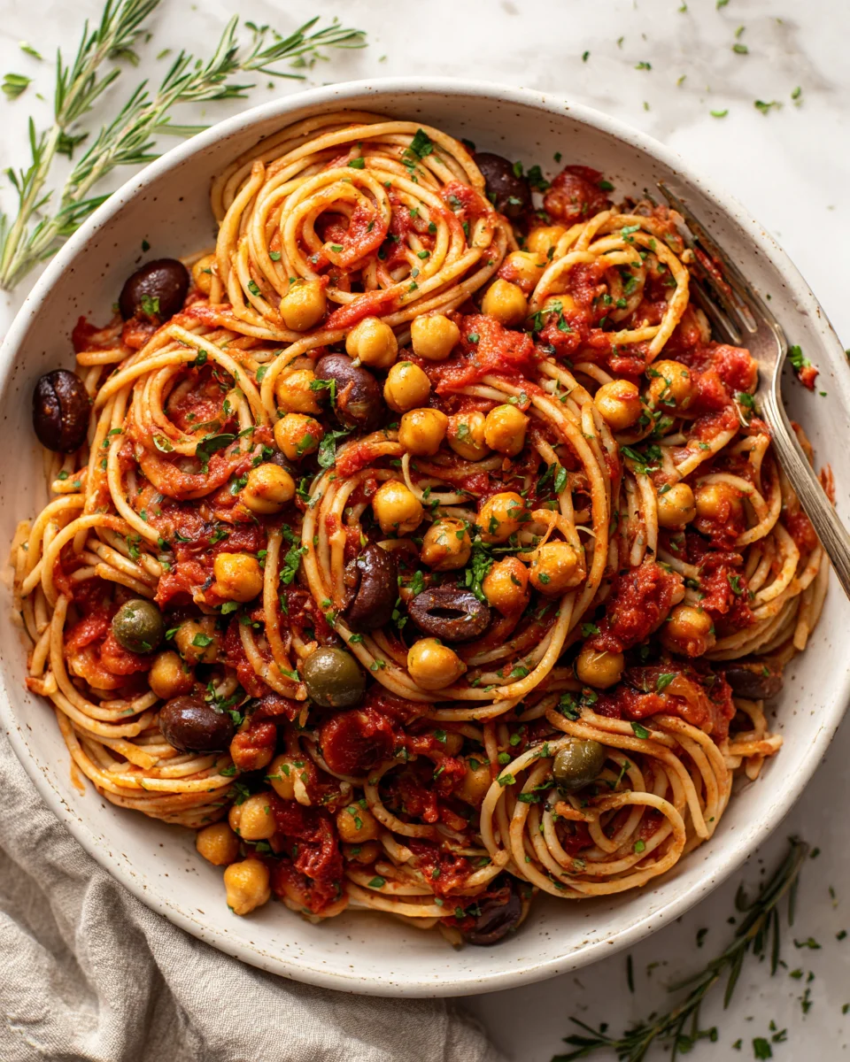 Delicious Mediterranean Chickpea Puttanesca Recipe