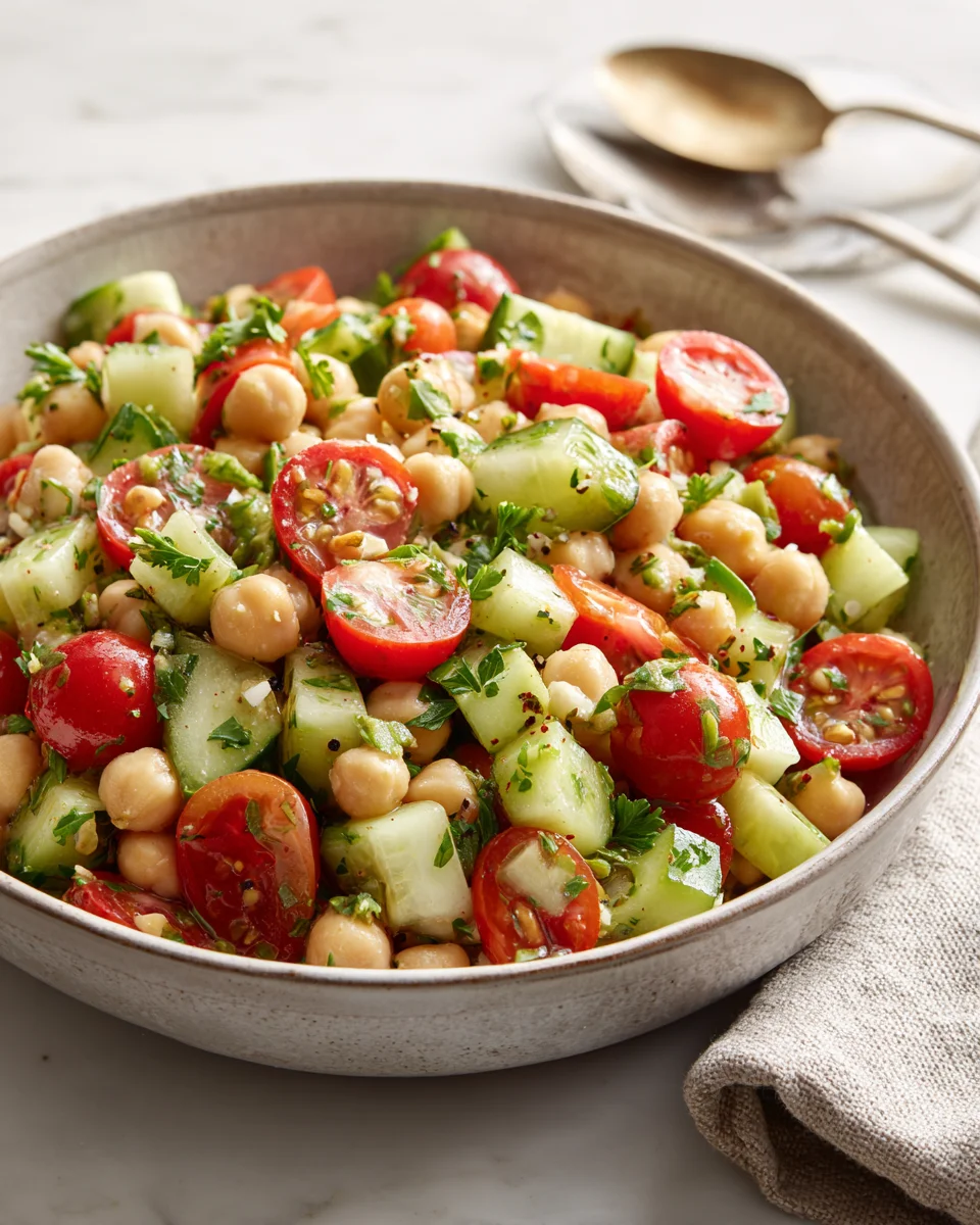 Easy Cucumber Chickpea Salad - Refreshing & Protein-Packed