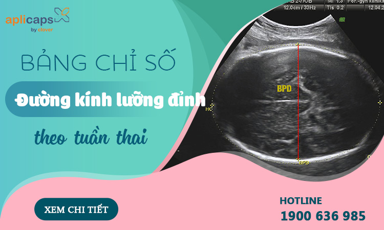 chỉ số đường kính lưỡng đỉnh theo tuần thai