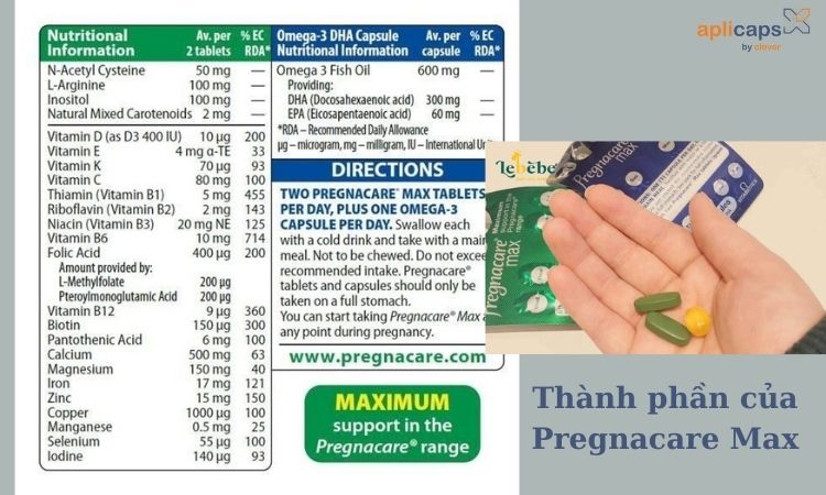 Uống pregnacare max có cần uống thêm DHA không?