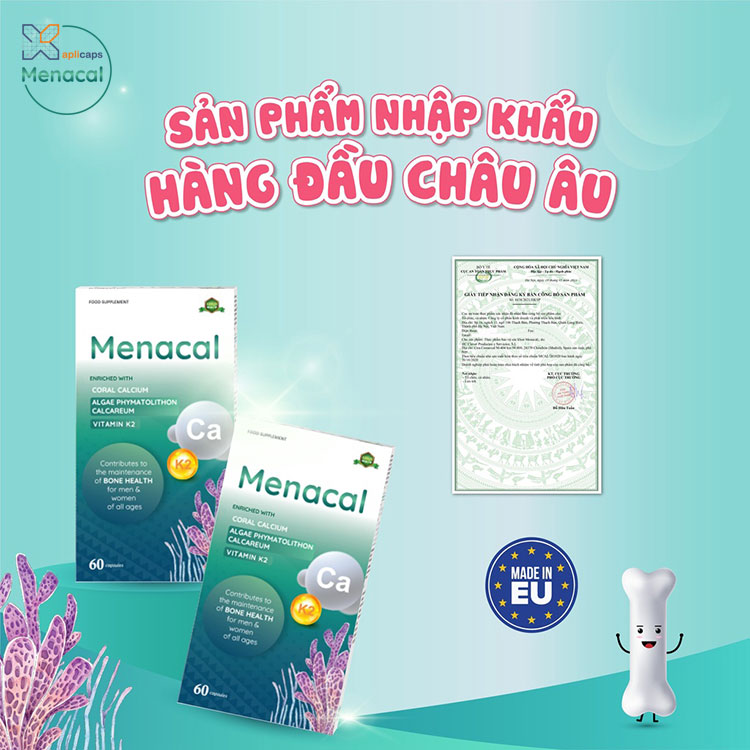 Aplicaps Menacal bổ sung canxi, hấp thu tối ưu