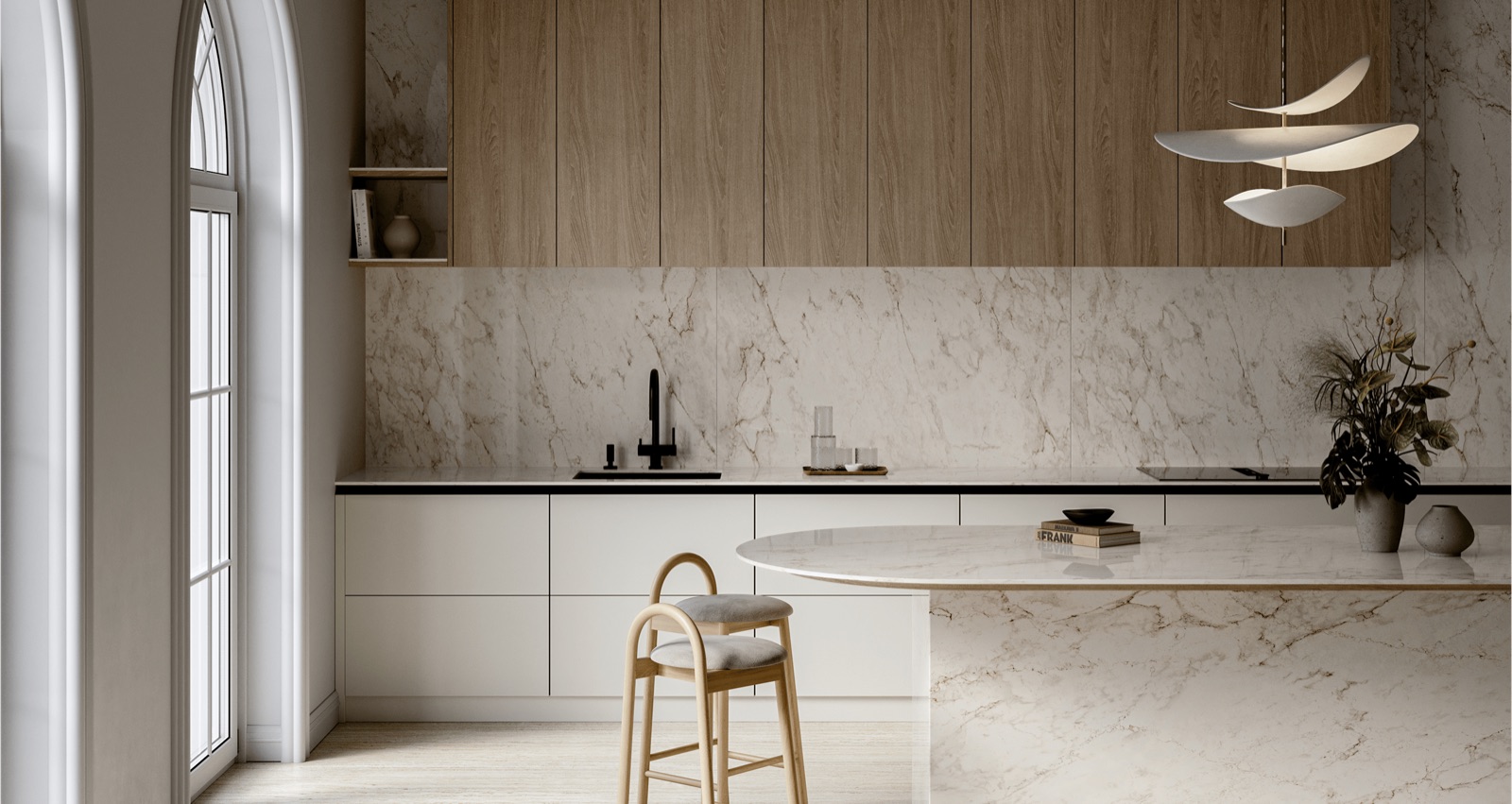 Encimera Ēclos Landr de la colección Eclectic Veins en una cocina