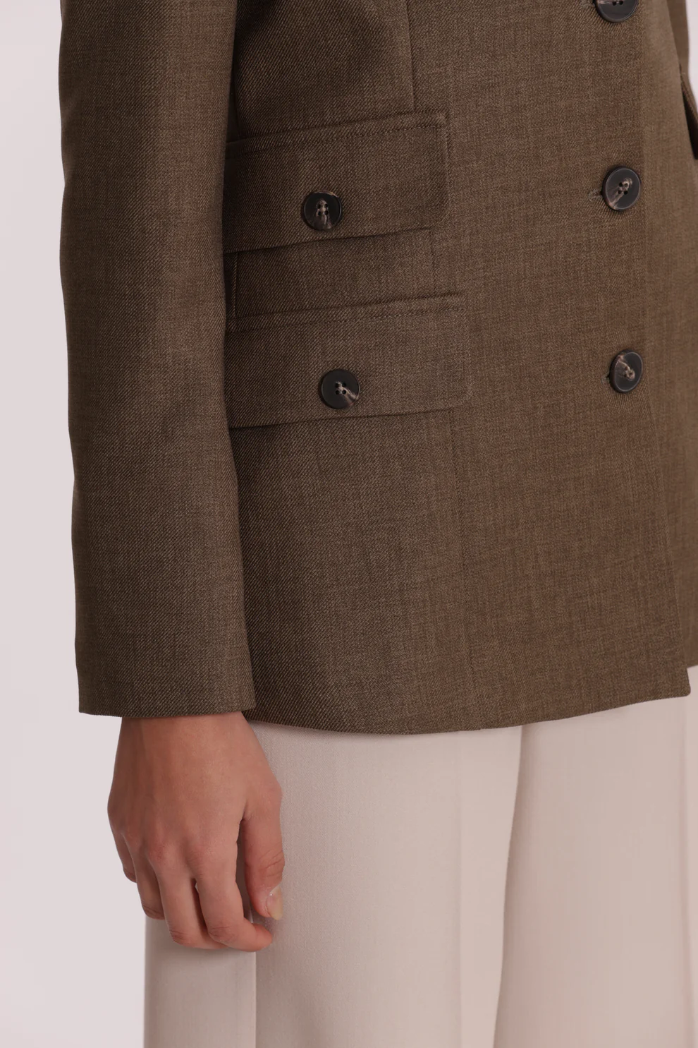 CHAQUETA LARGA DE CUATRO BOLSILLOS EN TEJIDO FLAMEADO - Imagen 6