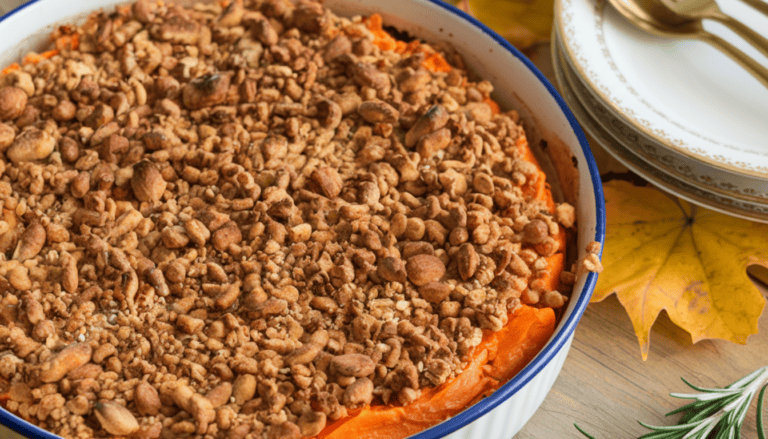 Sweet Potato Delight with Herb and Nut Crust