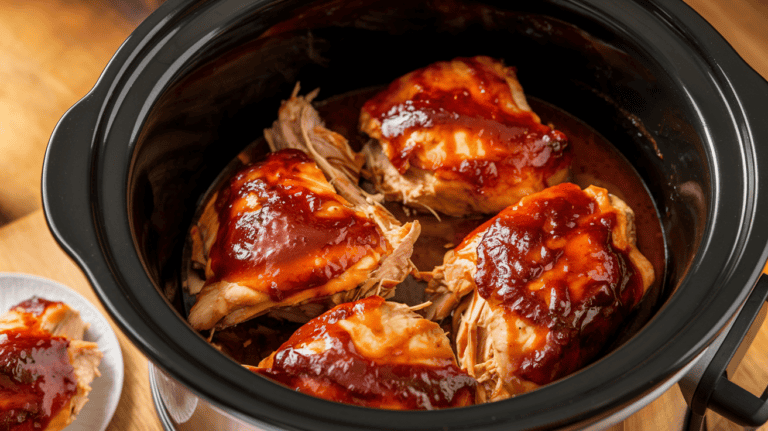 Effortless Crockpot 3-Ingredient BBQ Chicken Recipe