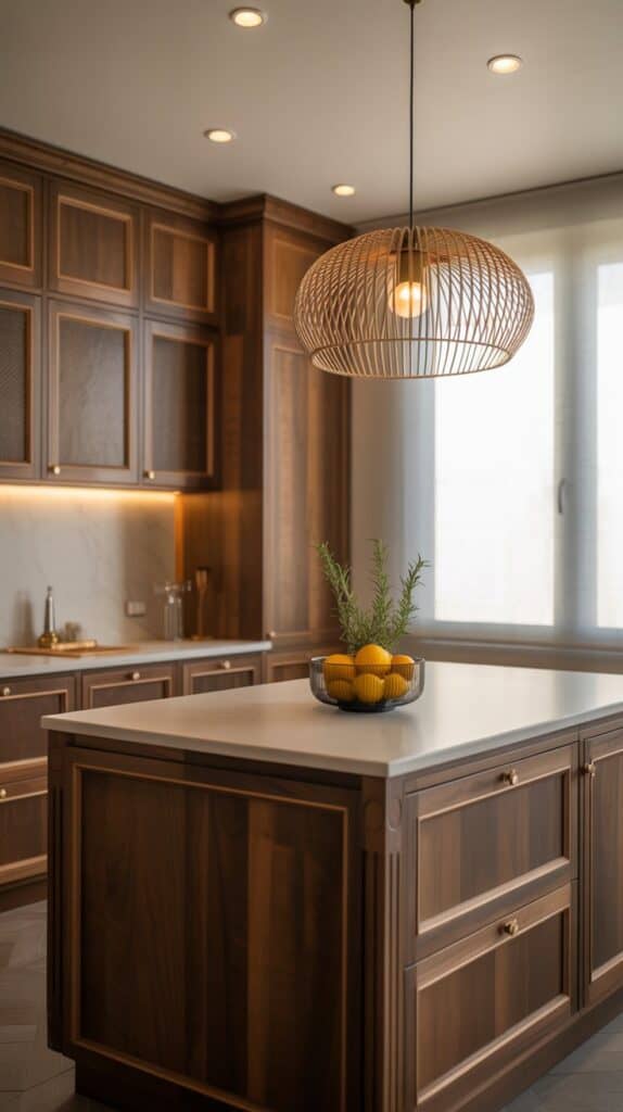 An elegant kitchen with customized cabinetry and stylish hardware.