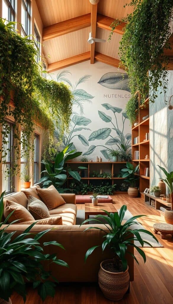 Biophilic interiors with natural elements