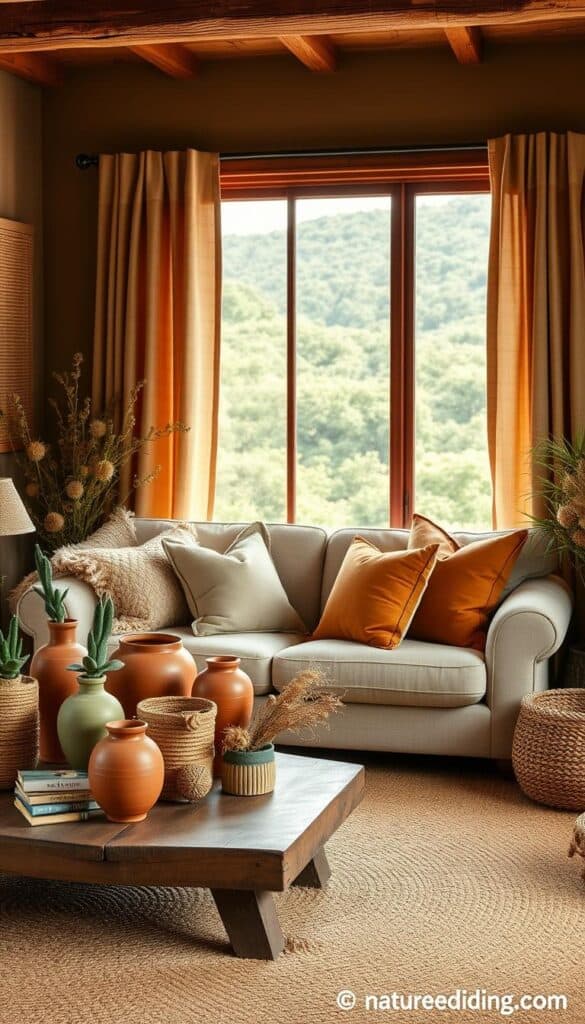 Earth-tone color palette for nature-inspired decor
