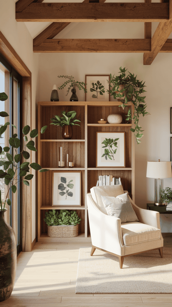 Upcycled botanical bookcase