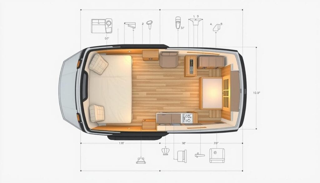 van conversion layout planning