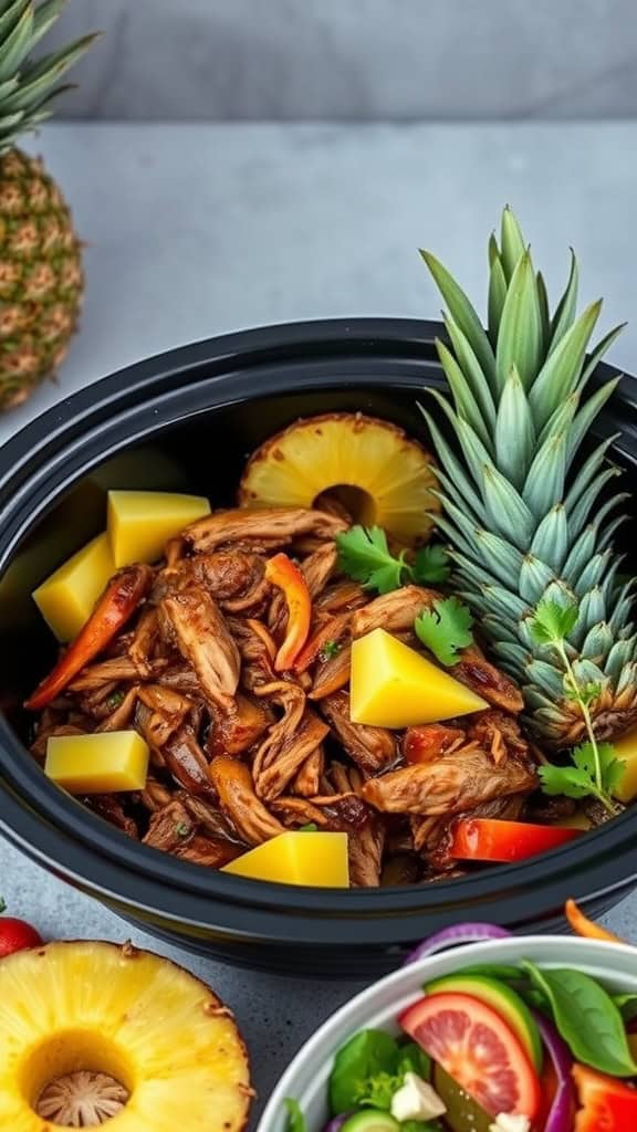 A delicious serving of Tropical Mango Pulled Pork highlighting vibrant colors and fresh ingredients.