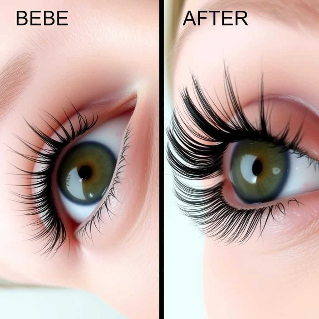 Before and after comparison of eyelashes with Maybelline Lash Sensational Mascara Before and after comparison of eyelashes with Maybelline Lash Sensational Mascara