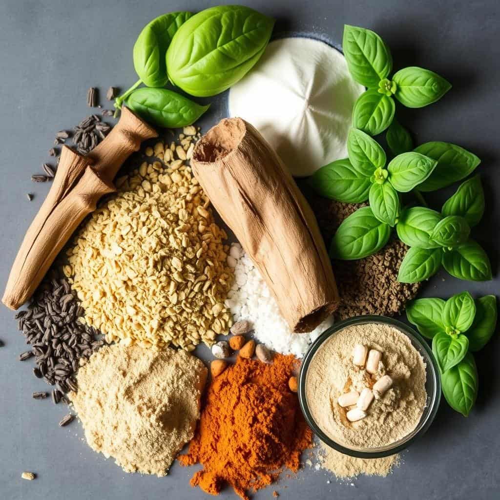 Adaptogenic herbs and powders for supporting hormone balance