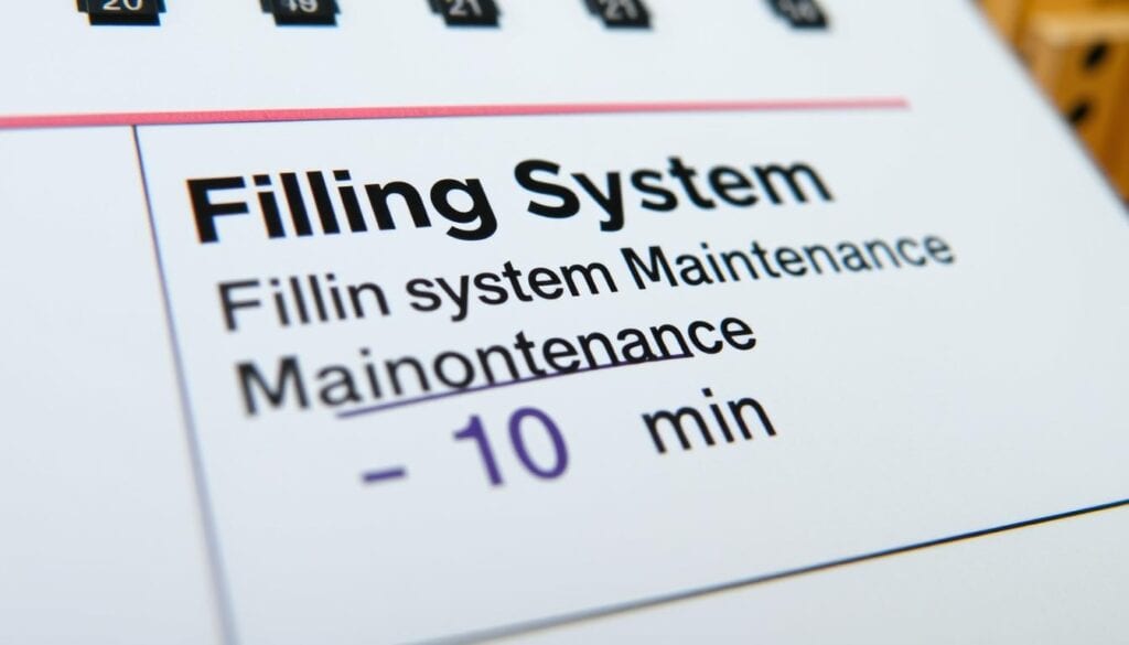 Calendar with weekly filing system maintenance scheduled