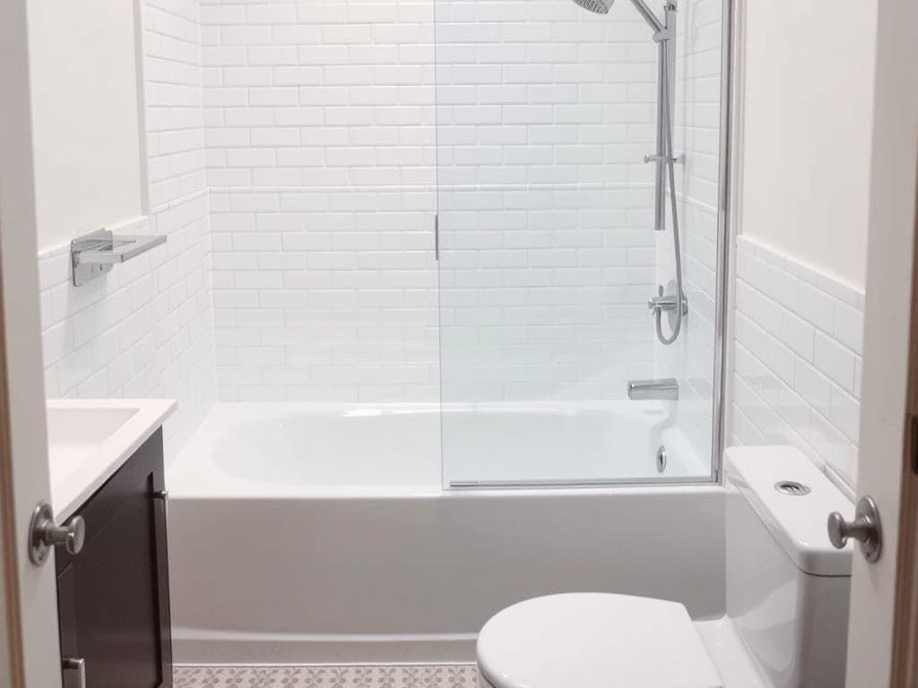 Deep soaking tub and shower combo for small bathrooms with Japanese-inspired design