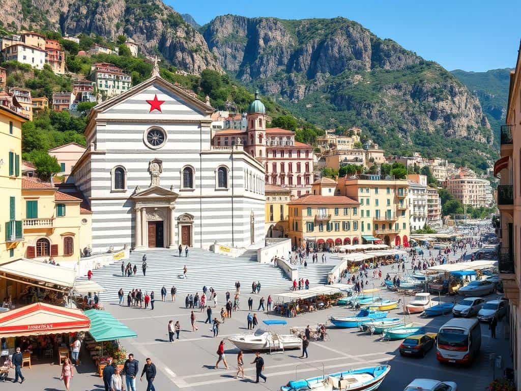 The historic town of Amalfi with its impressive cathedral and bustling marina, a must-visit town on the Amalfi Coast
