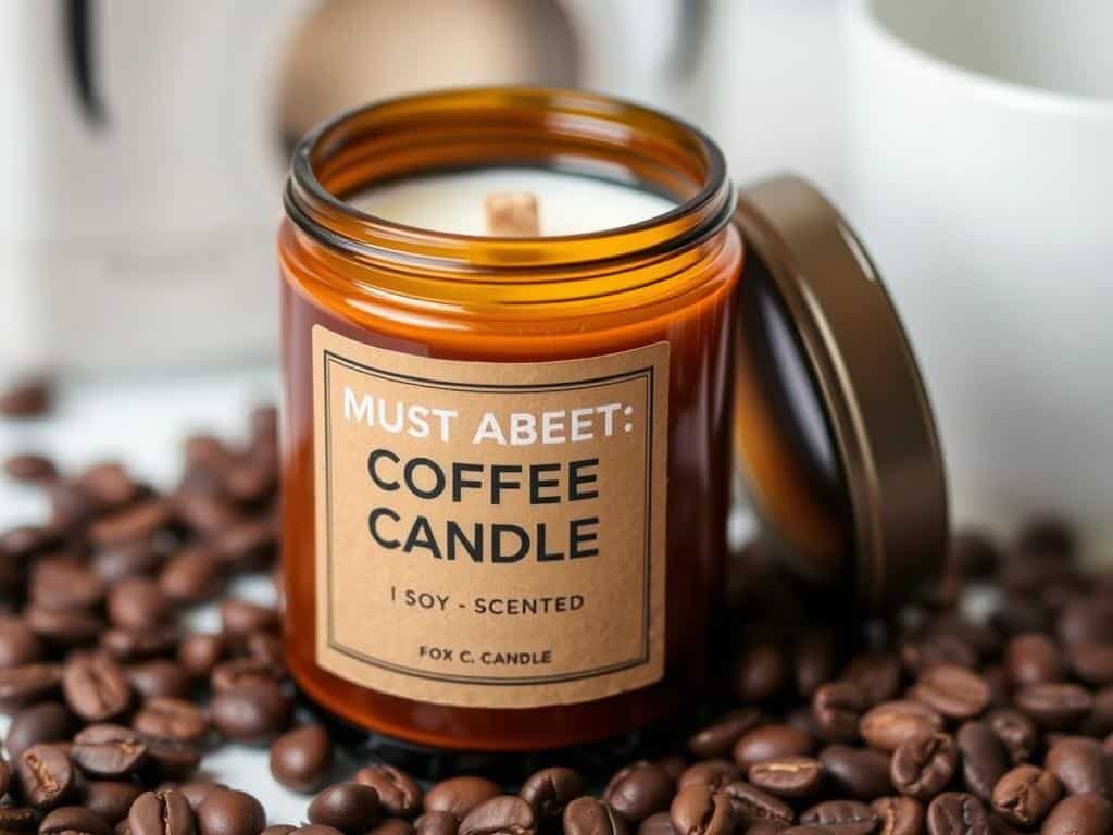 Coffee-scented soy candle for coffee station ambiance