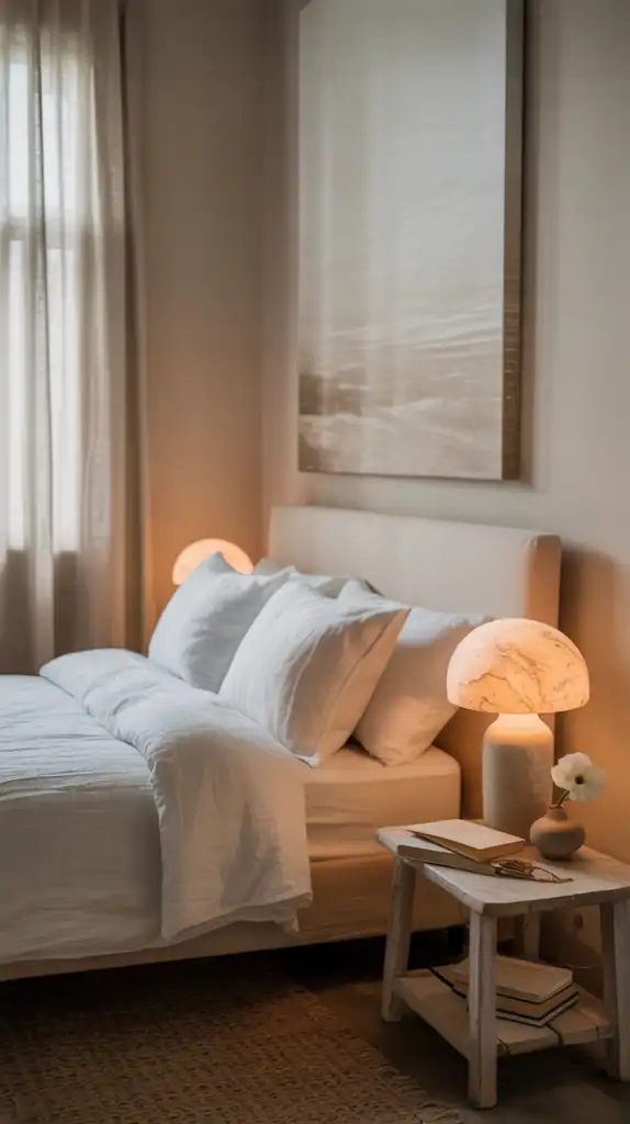 Large neutral impasto canvas with subtle texture.