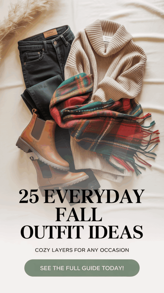 Plaid scarf with jeans and sweater, everyday fall outfit